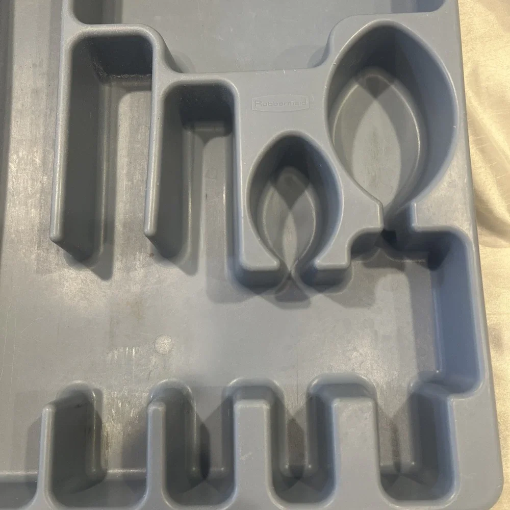 Vintage‎ Rubbermaid 2922 Light Blue Silverware Flatware Utensil Organizer Tray